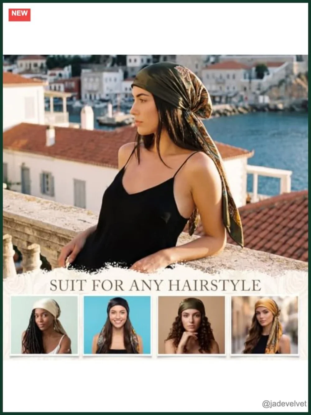 4 Pretied Head Scarves for Women, Satin Chemo Headwear Turbans, Cancer Hair Loss